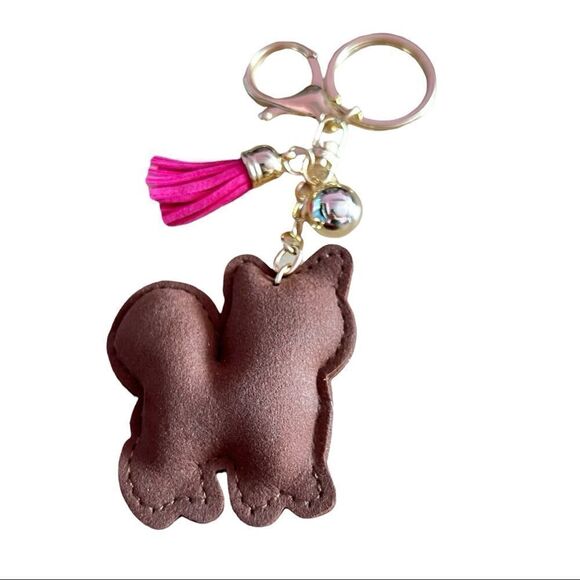 Dog / Fox Keychain / Bag Charm Rhinestone Puffy - Picture 2 of 3